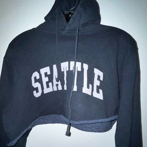 Brandy Melville Seattle cropped hoodie (navy blue)